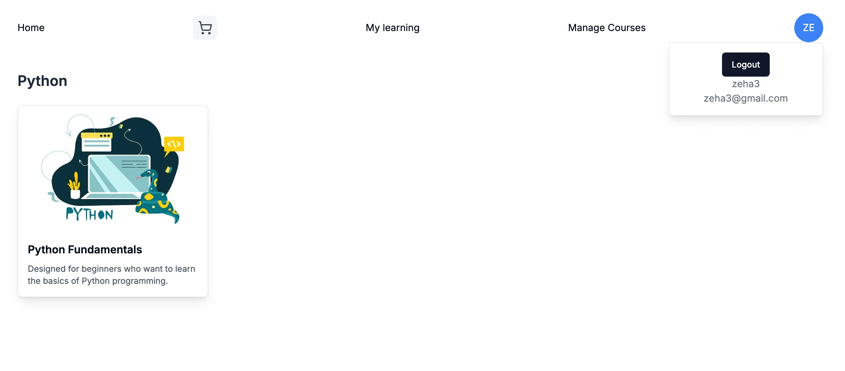 authenticated navbar