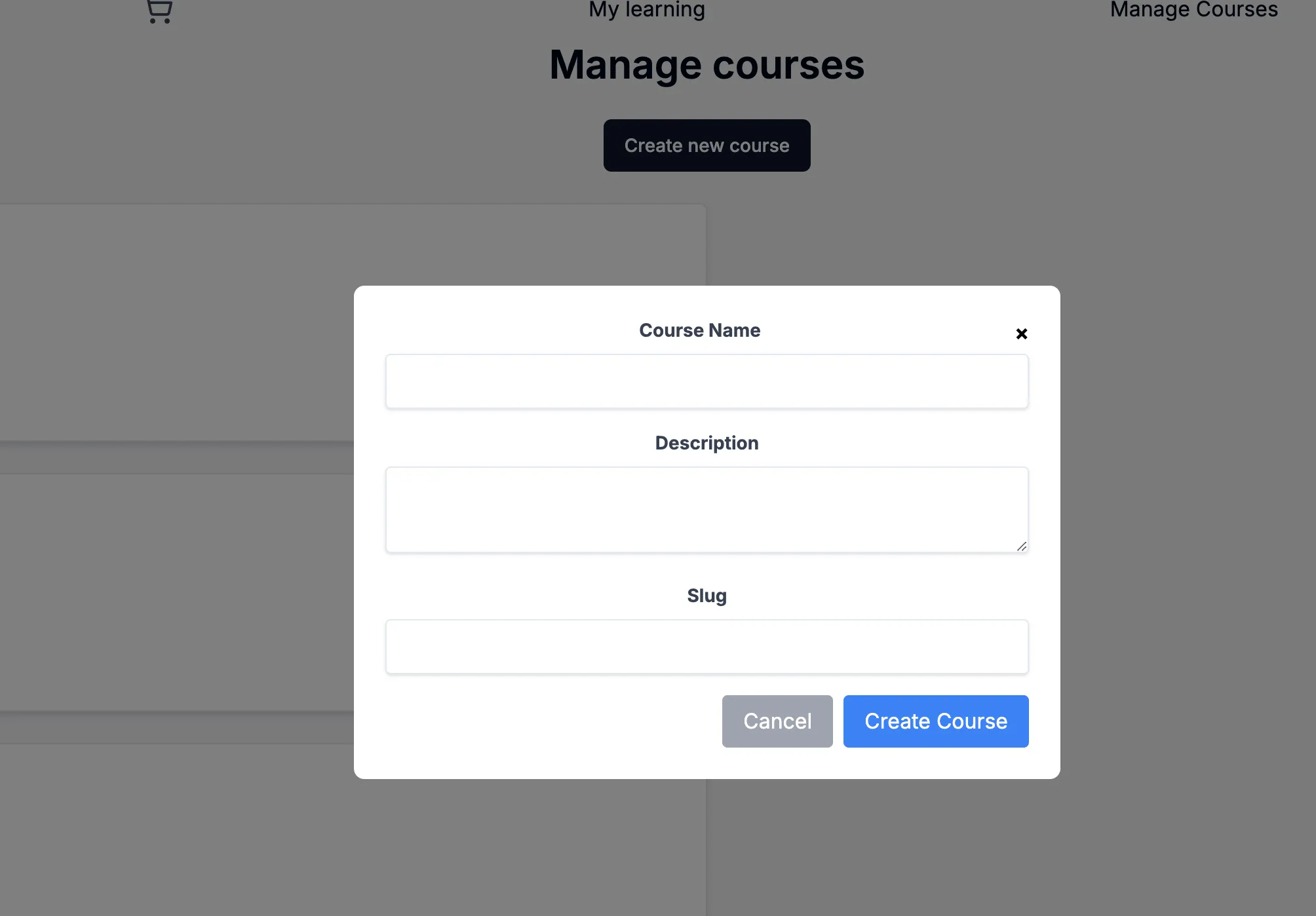 create courses