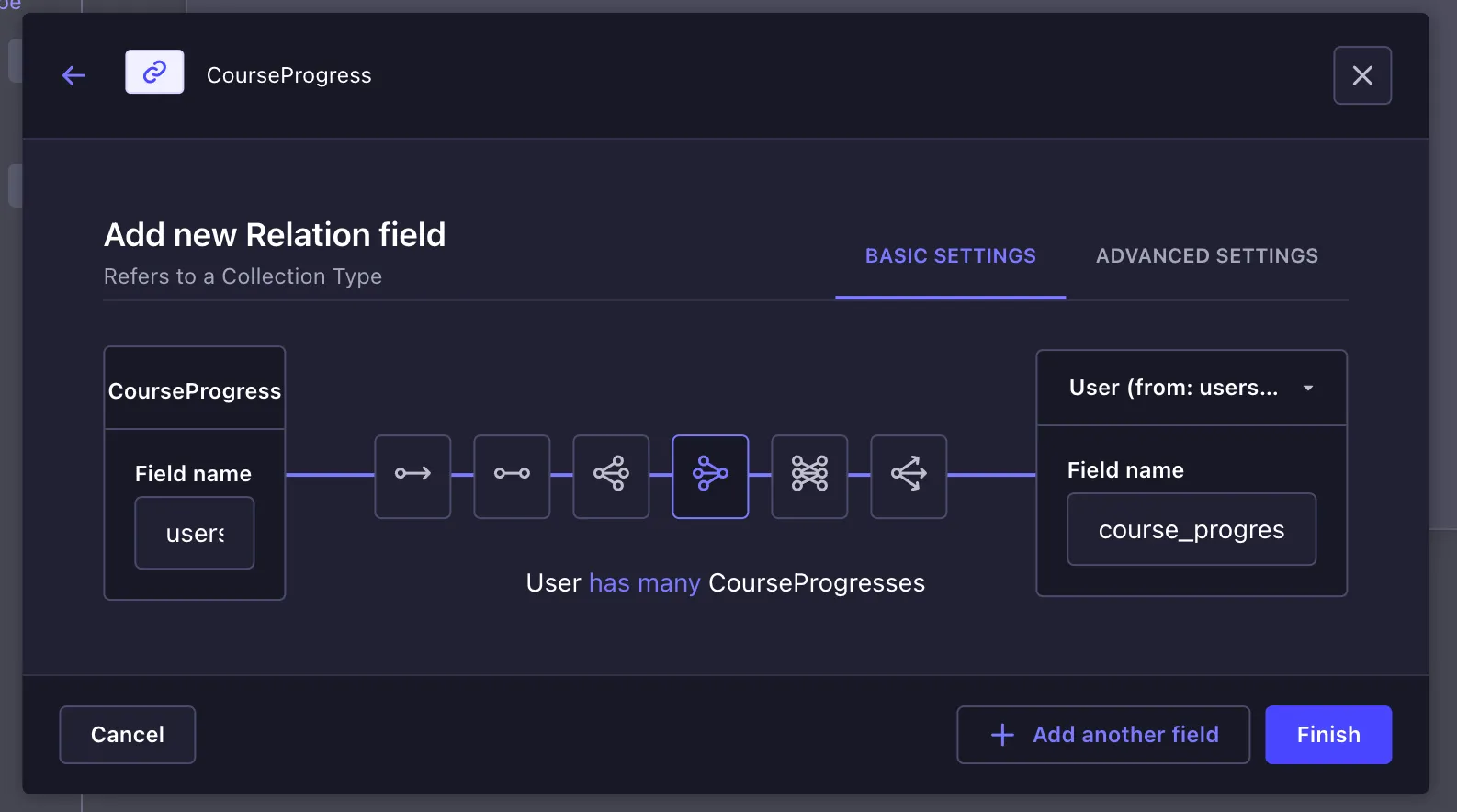 user course progress