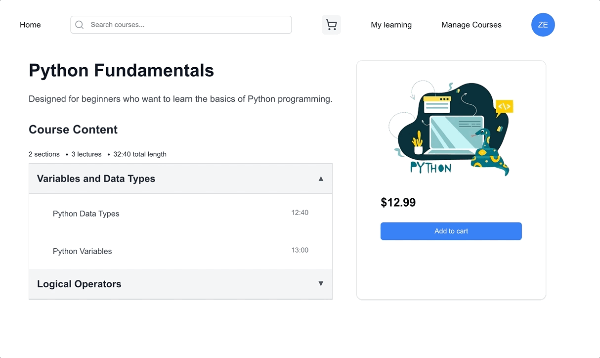 cart feature