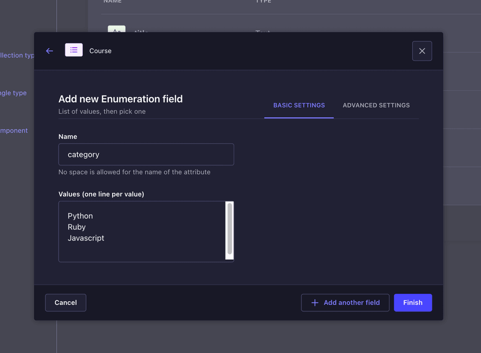 course enumeration