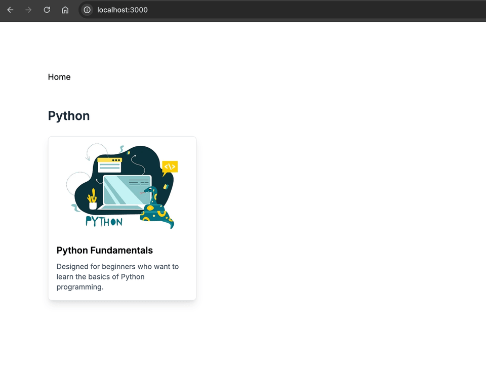 All courses page