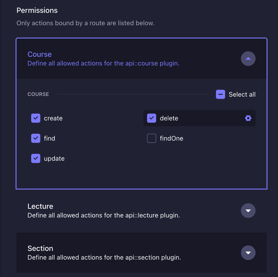 Authenticated roles permission