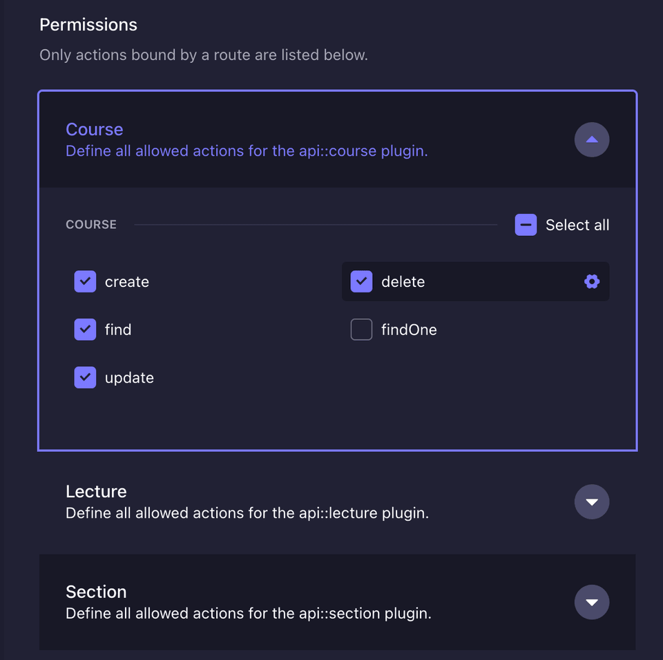 Authenticated roles permission